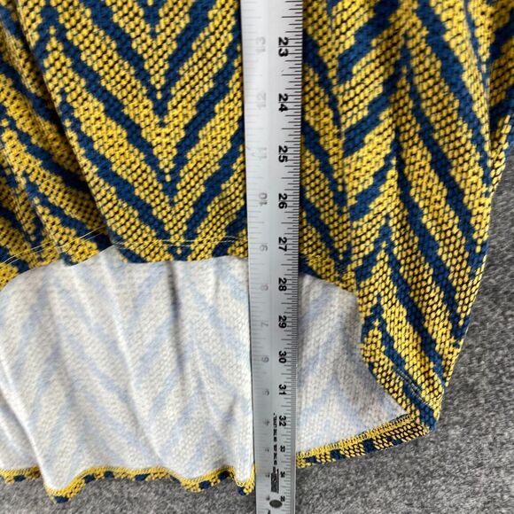 LulaRoe Top Women XS Yellow Striped Short Sleeve Round Neck Pullover Rayon - Picture 6 of 7